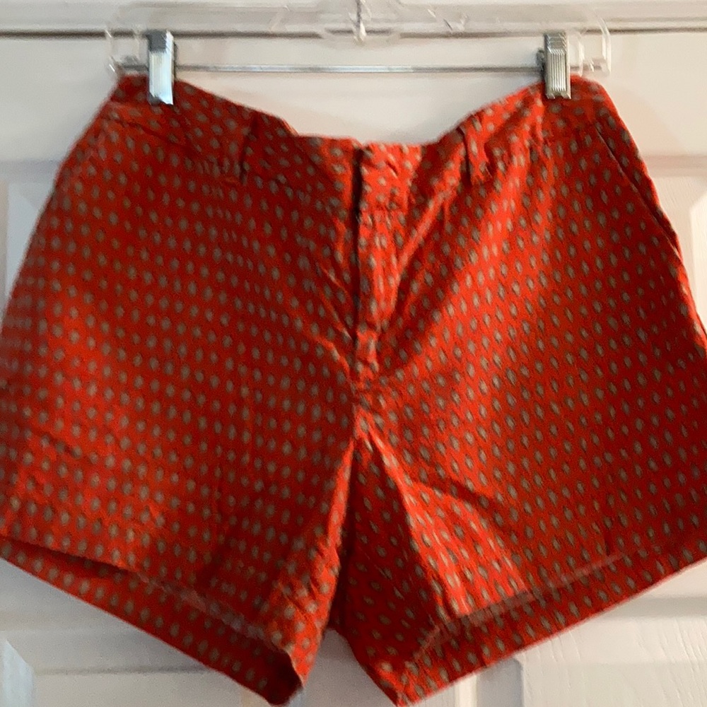 Short red orange and tan shorts